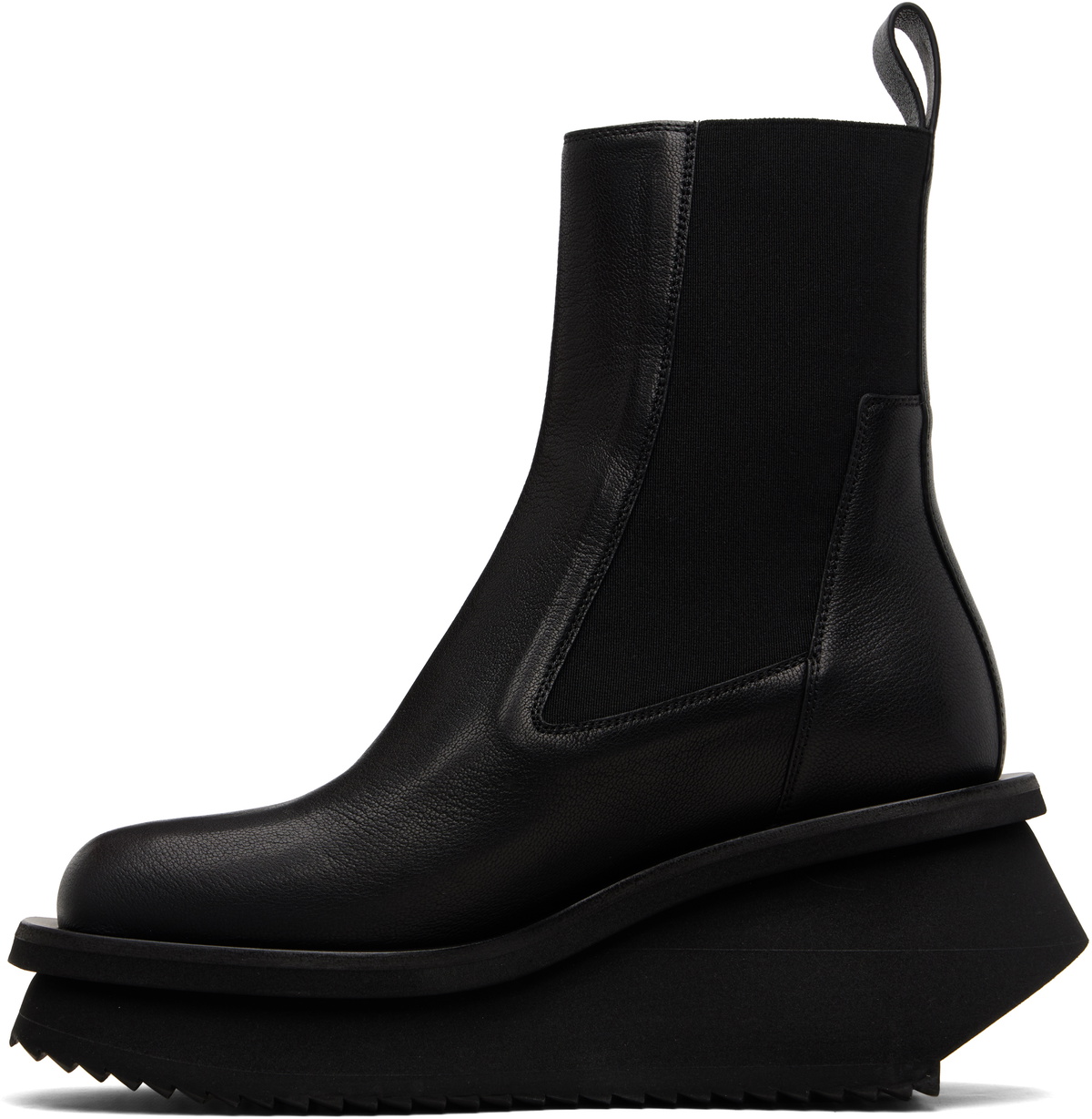 Rick Owens Black Temple Low Factory Beatle Chelsea Boots