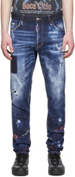 Dsquared2 Blue Splatter Wash Jeans