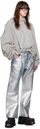 Doublet Silver Foil-Coated Jeans