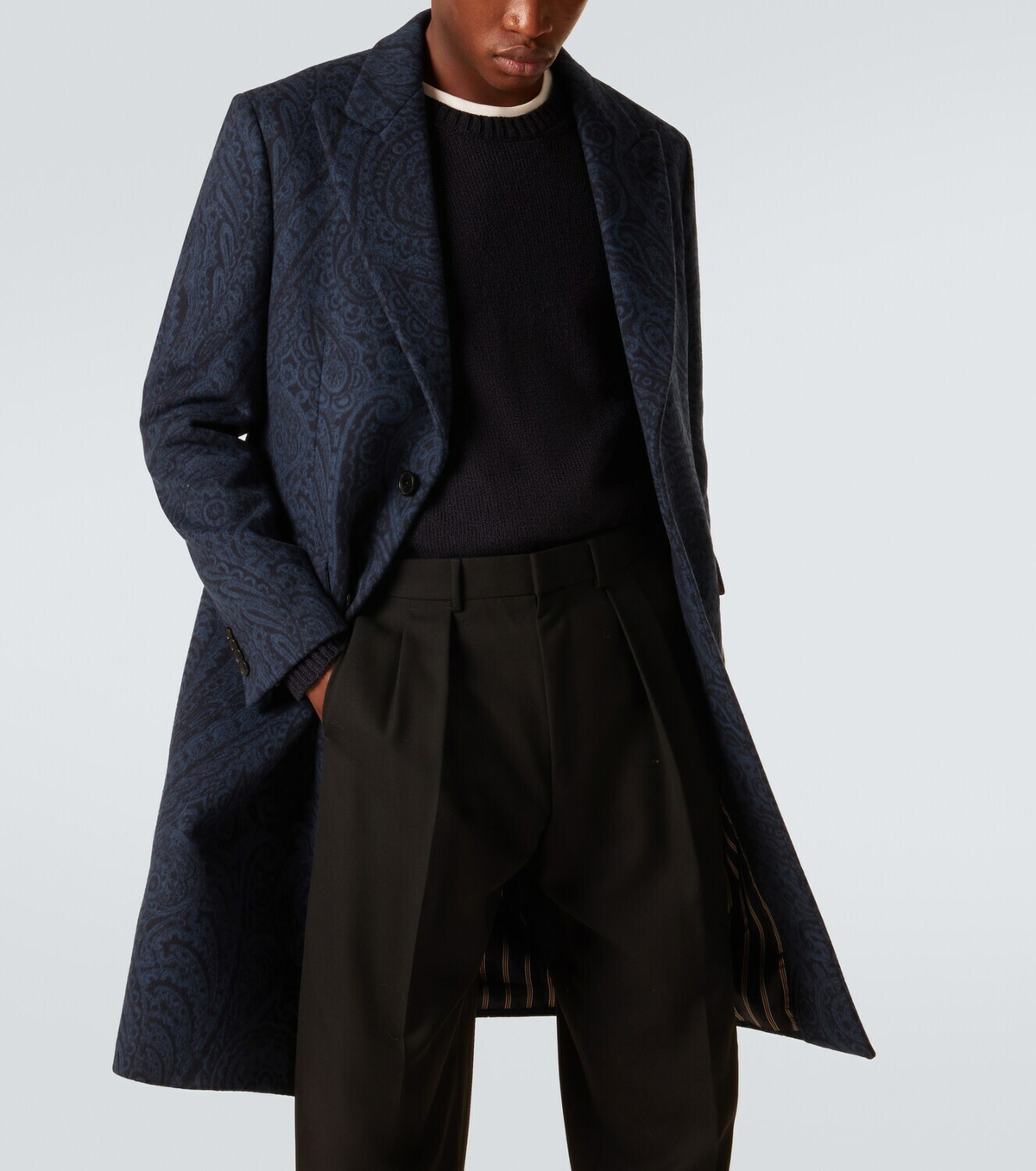 Etro Paisley wool and cashmere jacquard coat
