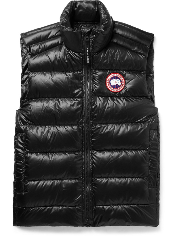Photo: CANADA GOOSE - Crofton Slim-Fit Quilted Recycled Nylon-Ripstop Down Gilet - Black - S