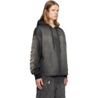 Off-White Gray Distress Diag Loose Highlighted B Hoodie