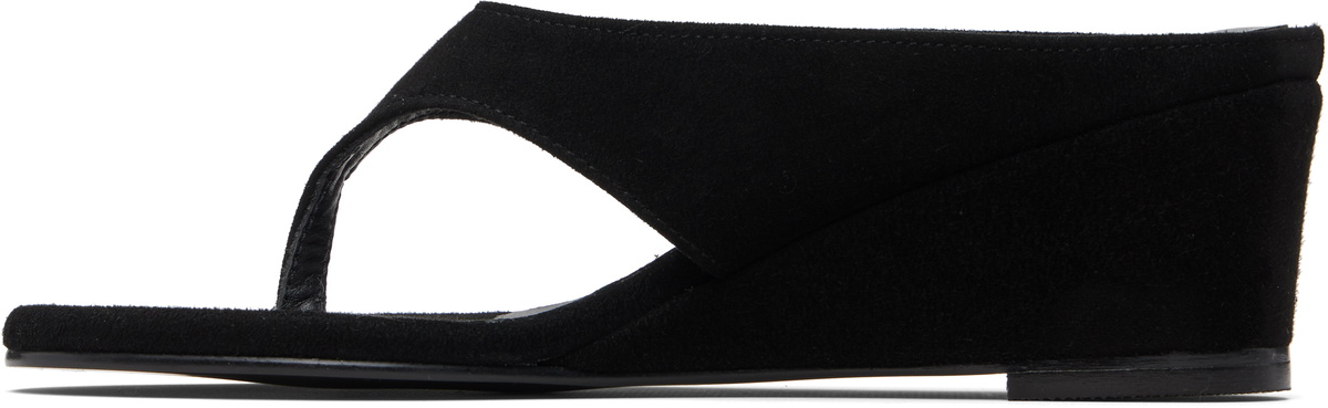 LE17SEPTEMBRE Black Suede Wedge Heeled Sandals