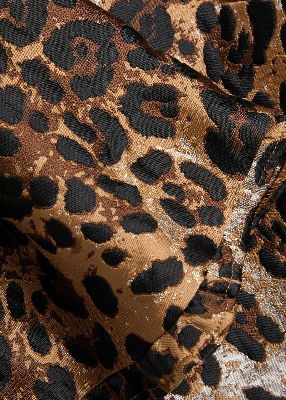 Sister Jane Suite Leopard-jacquard Woven Crop top