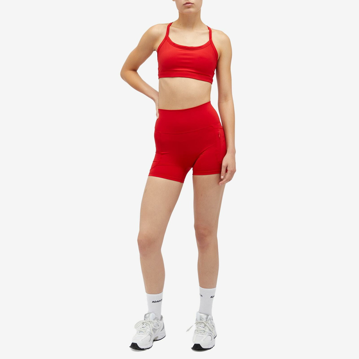 国内発送【ADANOLA】Rib Fold Over Crop Shorts Rib Fold Over Crop Shorts - Grey Melange