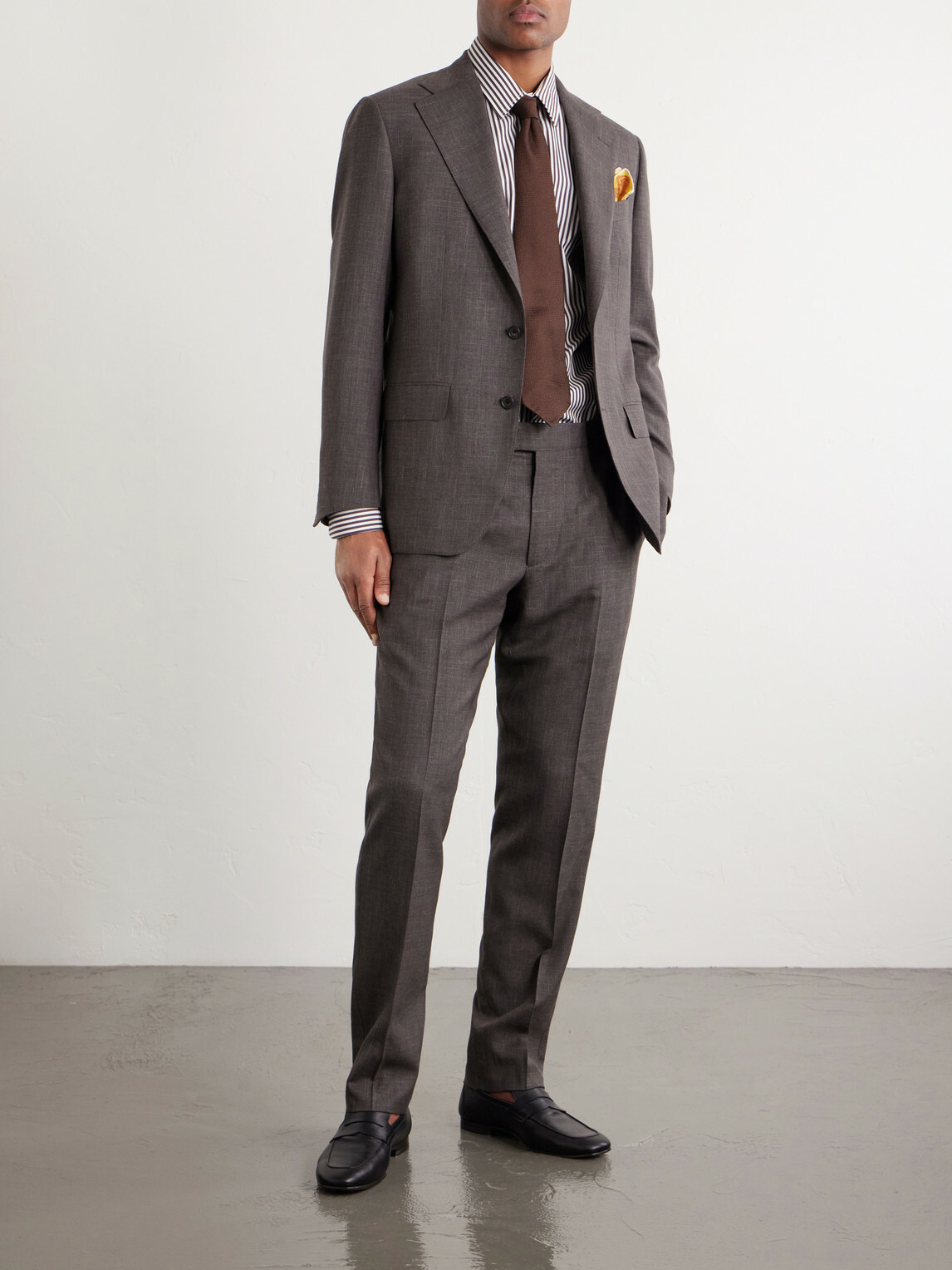 Thom Sweeney - Wool, Linen and Silk-Blend Suit - Brown