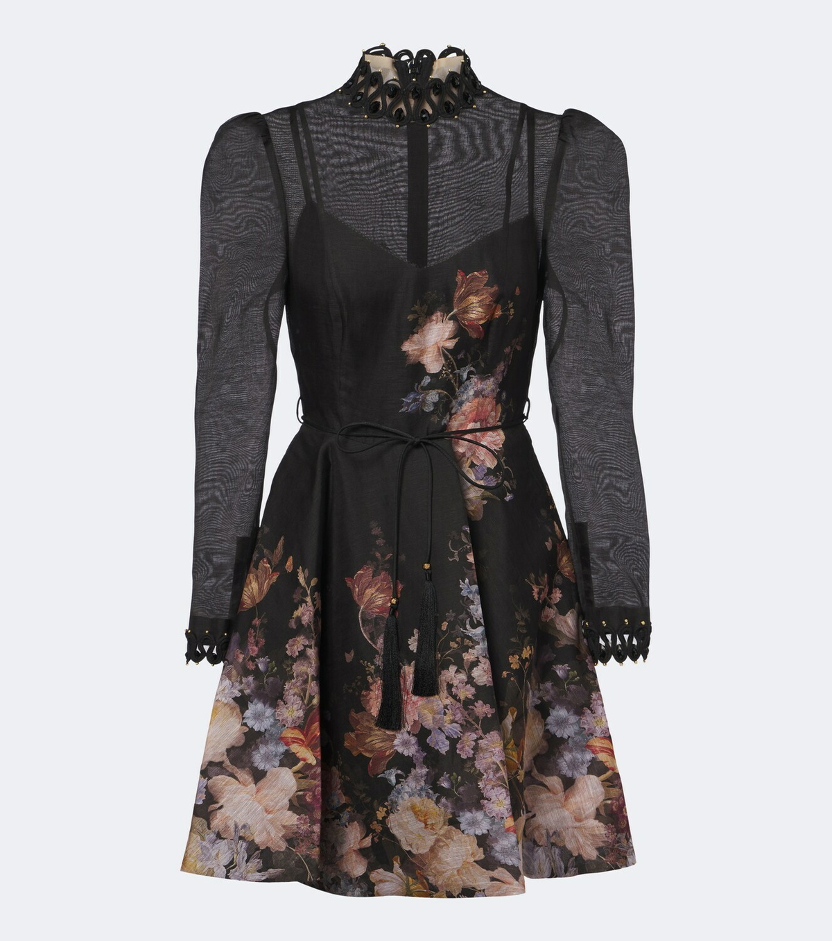 Zimmermann Valiant floral linen and silk minidress