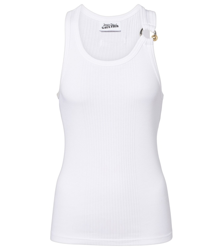Photo: Jean Paul Gaultier Piercing cotton jersey tank top