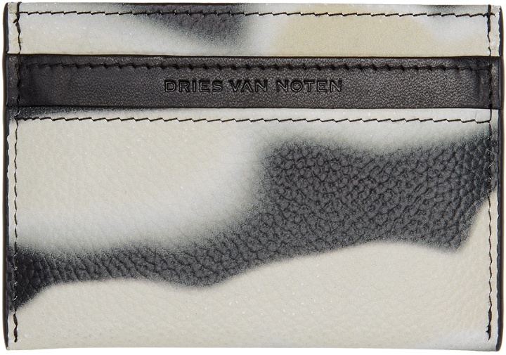 Photo: Dries Van Noten Beige & Black Len Lye Edition Printed Cardholder