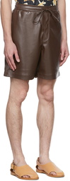 Nanushka Brown Doxxi Vegan Leather Shorts