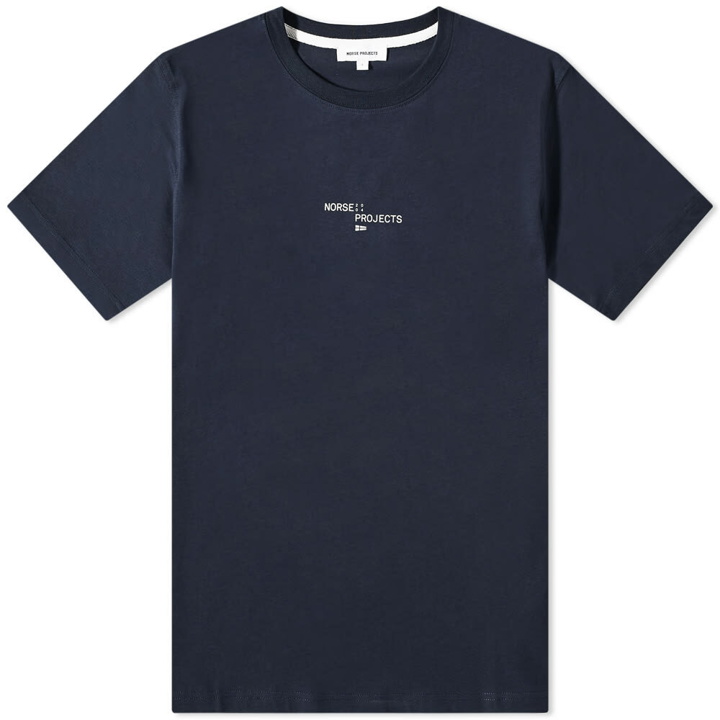 Photo: Norse Projects Men's Niels Nautical Logo T-Shirt in Dark Navy