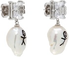 JIWINAIA Silver & White Earthling Pearl Earrings
