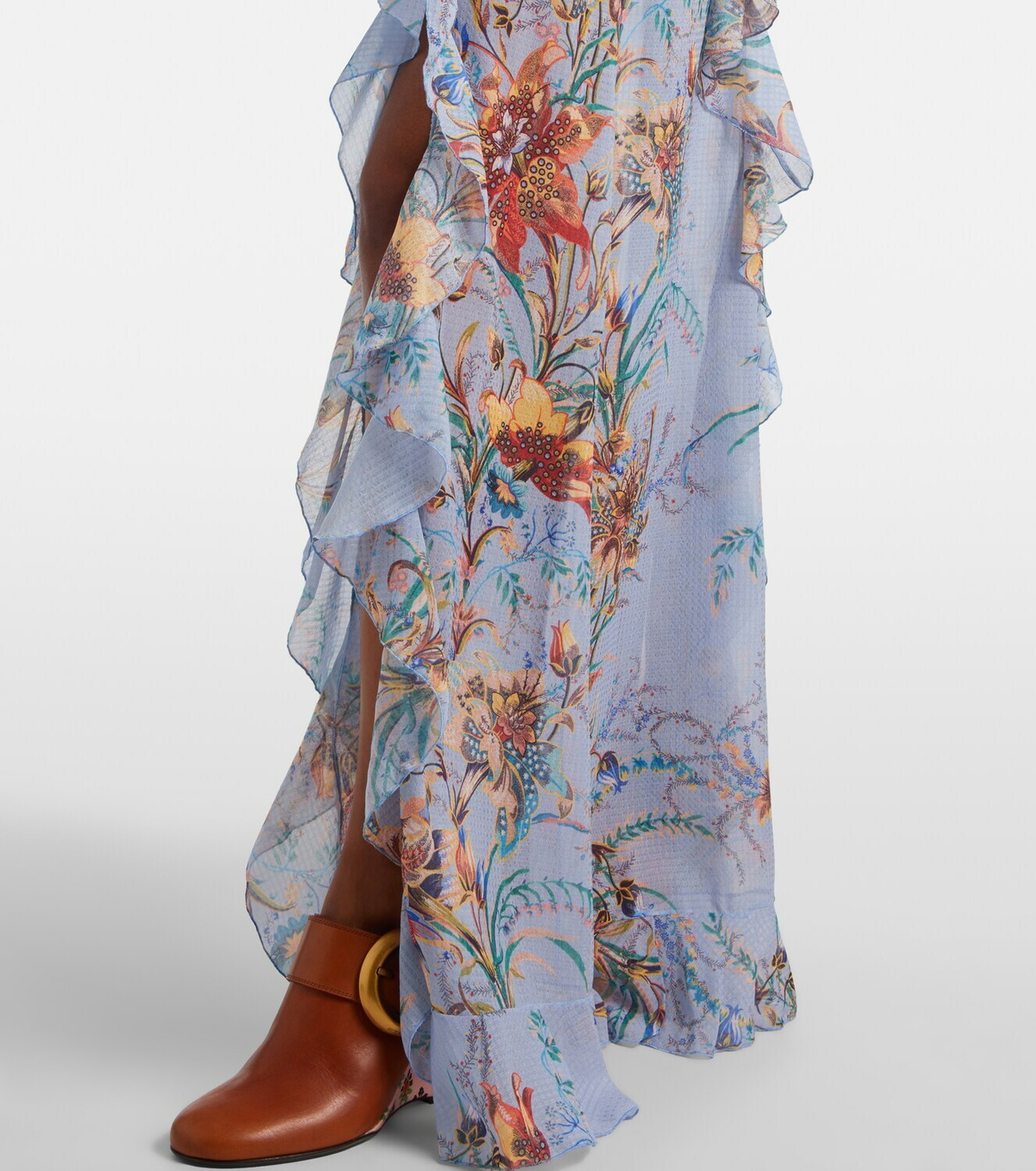 Etro Printed ruffled maxi dress