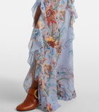 Etro Printed ruffled maxi dress