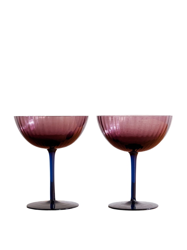 Photo: La DoubleJ - Rainbow Set of Two Murano Glass Champagne Coupes - Pink