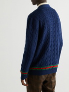 GUCCI - Cable-Knit Cashmere and Wool-Blend Cardigan - Blue