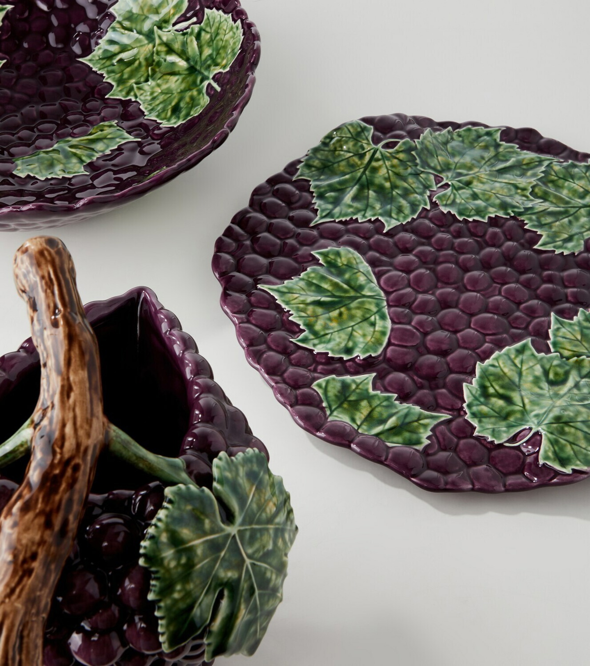 Bordallo Pinheiro Grapes earthenware platter