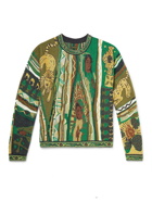 KAPITAL - Metallic Cotton-Blend Jacquard Sweater - Green