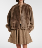 Brunello Cucinelli Cashmere-trimmed shearling bomber jacket