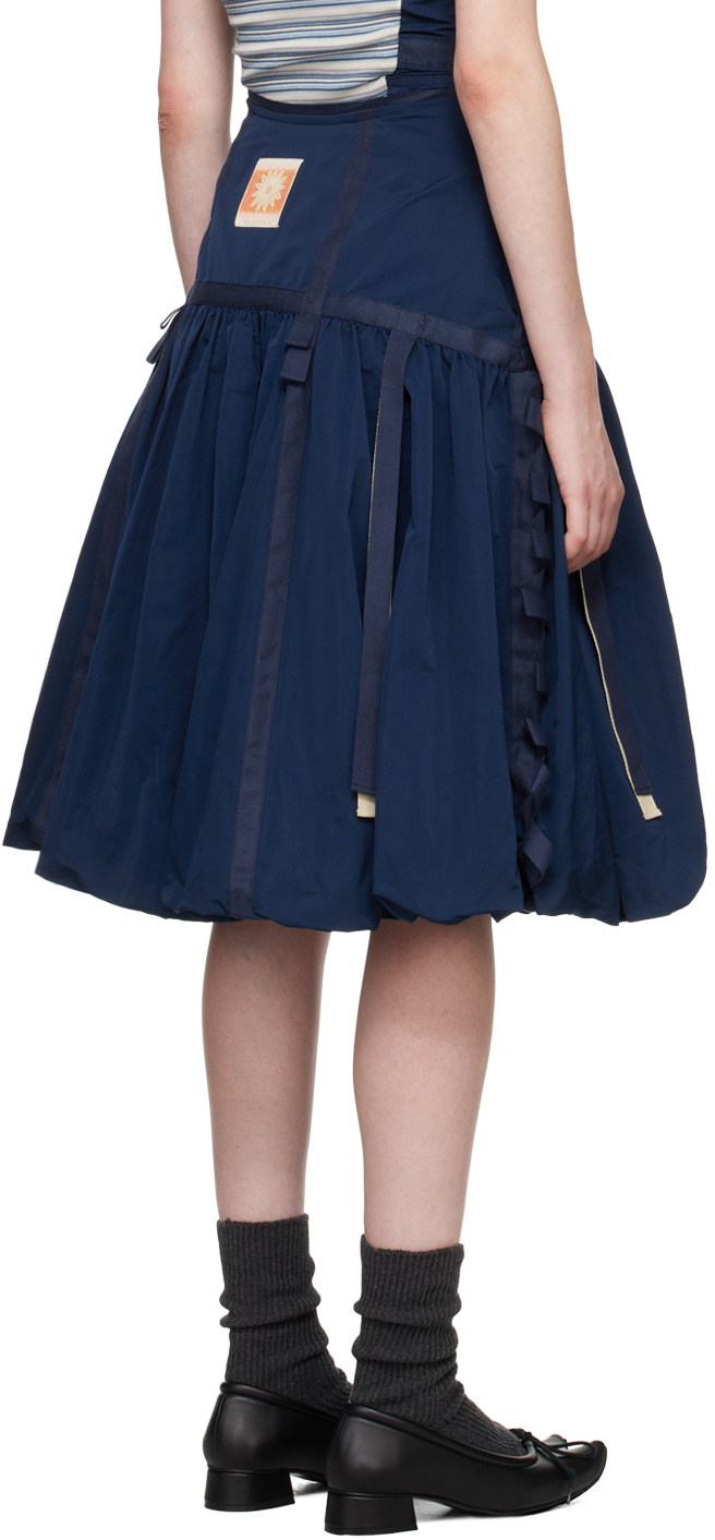 Paula Canovas Del Vas Navy Bonbon Midi Skirt