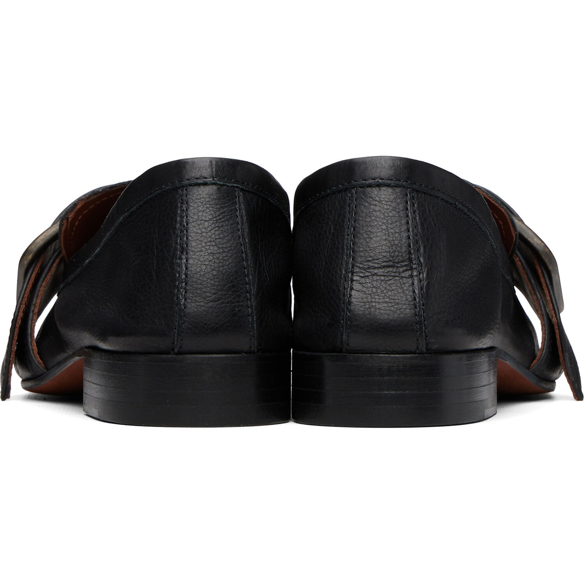 Dries Van Noten Black Buckle Loafers