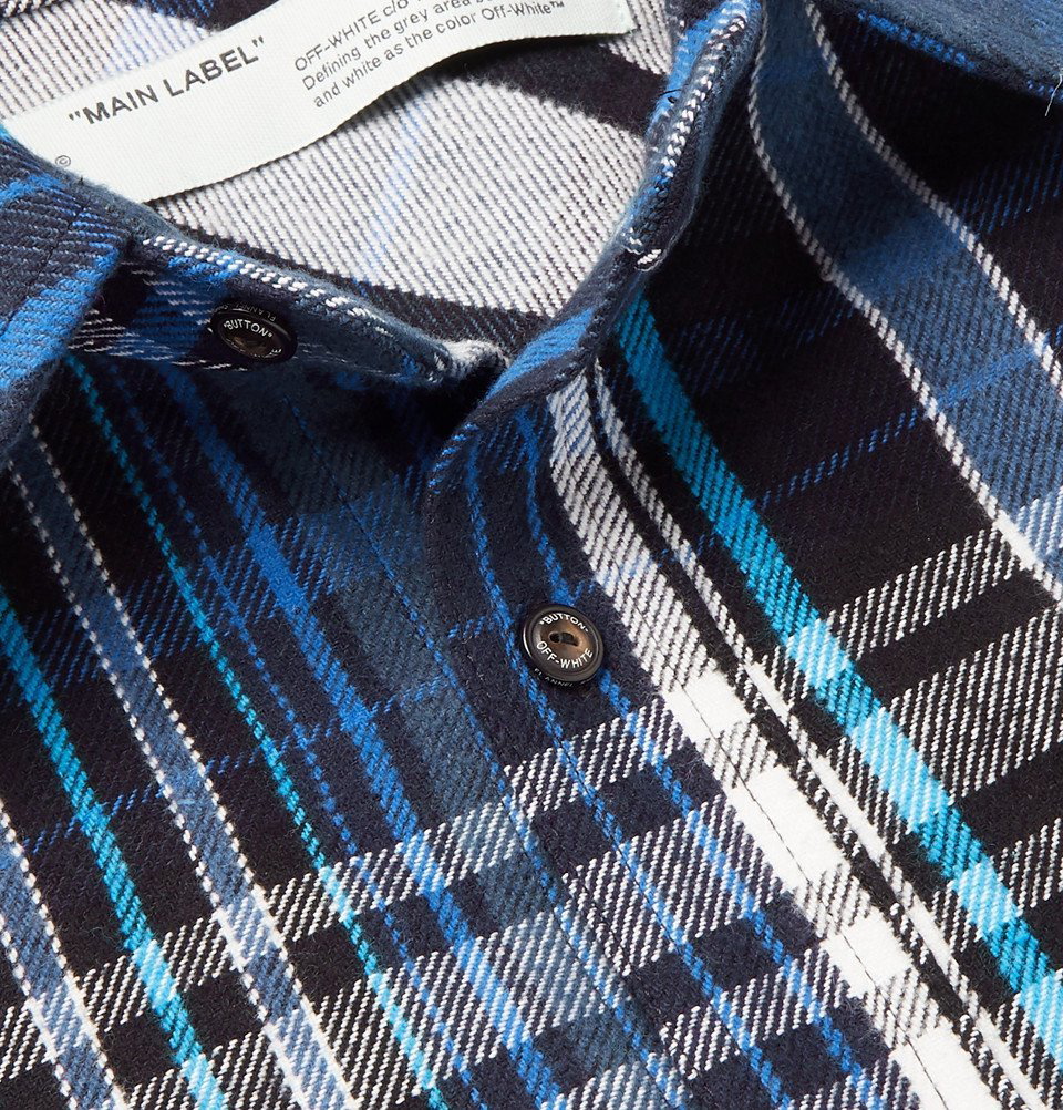 OFF-WHITE Checked Flannel Shirt Royal Blue/Black