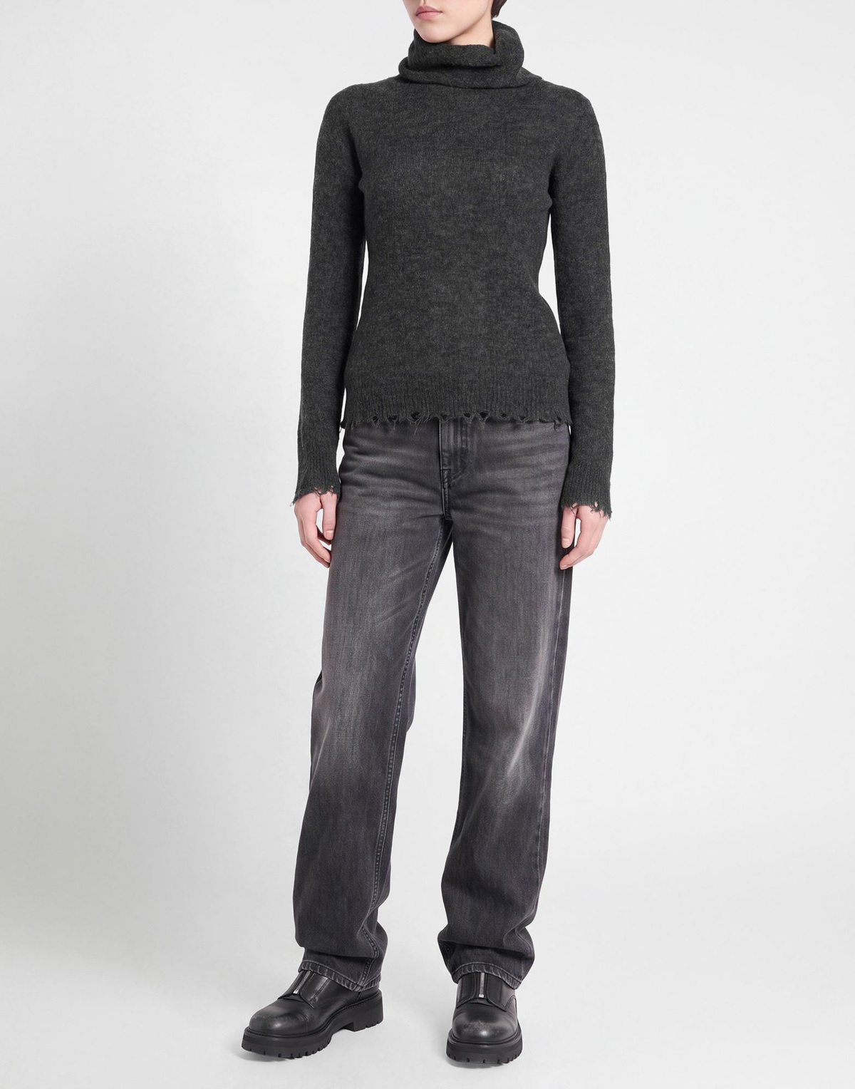 Giorgio Brato Womens Turtleneck Charcoal
