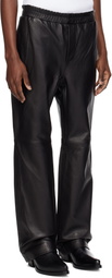 Ernest W. Baker Black Elastic Waist Leather Pants