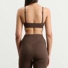 Nike Women's x SKIMS Matte Micro Scoop Bra in Dark Sepia