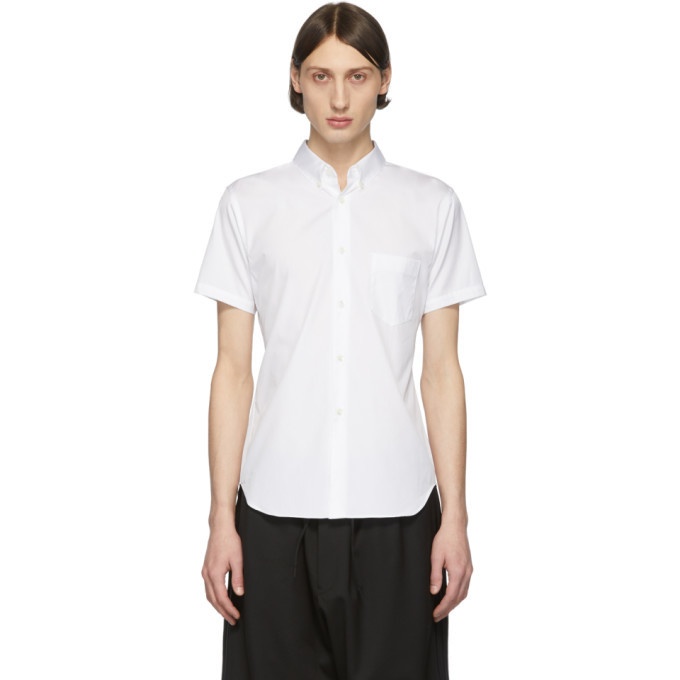 Photo: Comme des Garcons Shirt White Cotton Poplin Short Sleeve Shirt
