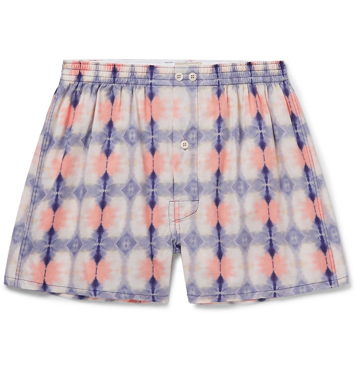 Photo: Anonymous Ism - Printed Voile Boxer Shorts - Pink