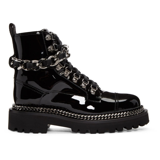 The Edgy Elegance of Balmain's Black Chain Boots