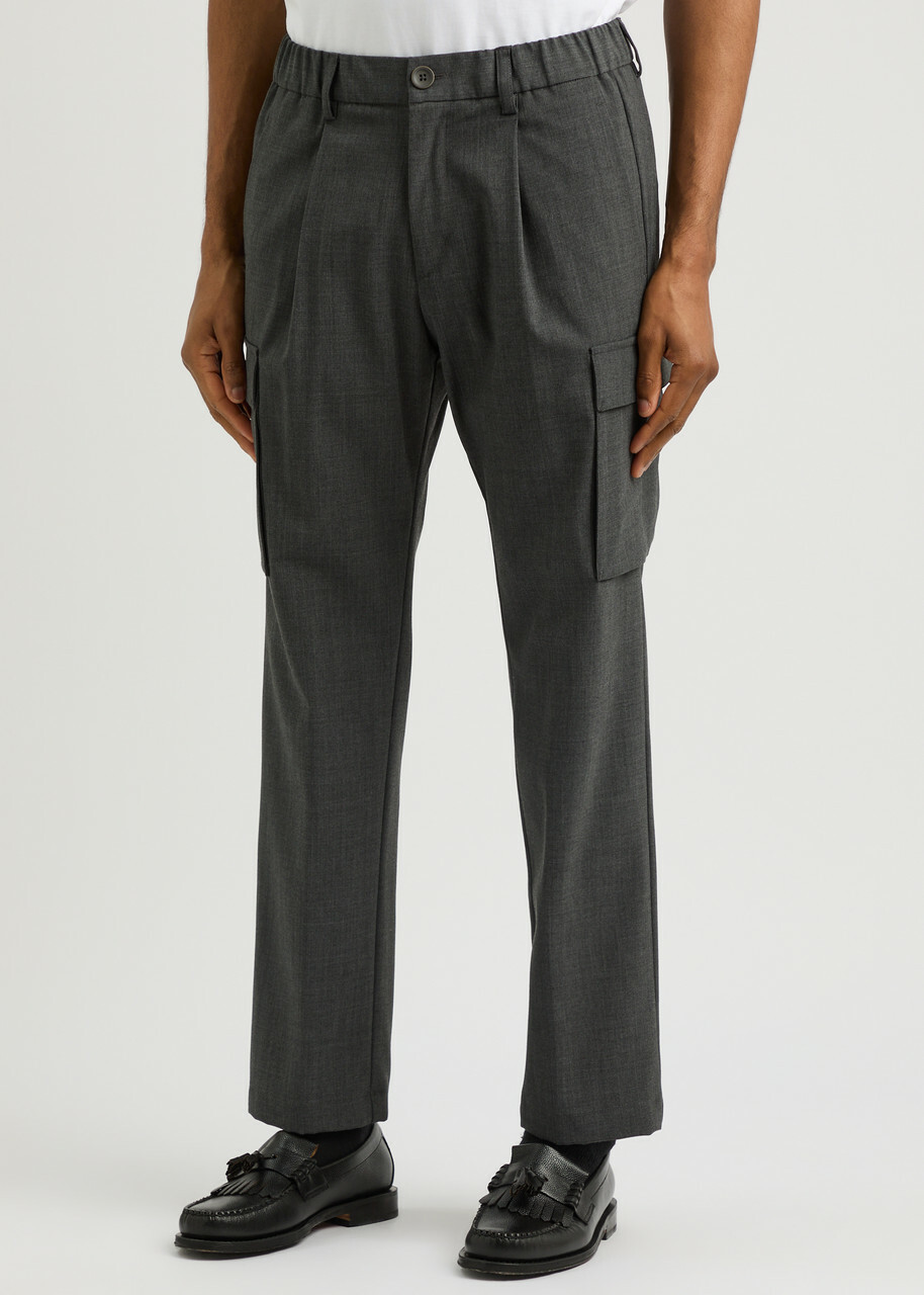 Herno Woven Cargo Trousers Grey