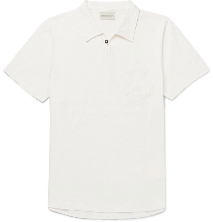 Photo: Oliver Spencer - Hawthorn Cotton-Jersey Polo Shirt - Off-white