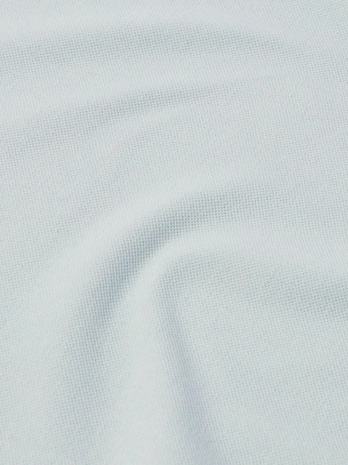Stòffa - Cotton and Silk-Blend Piquè T-Shirt - Blue