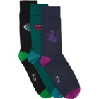 Paul Smith SSENSE Exclusive Three-Pack Tricolor Character Socks
