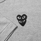 Comme des Garçons Play Men's Overlapping Heart T-Shirt in Grey/Black
