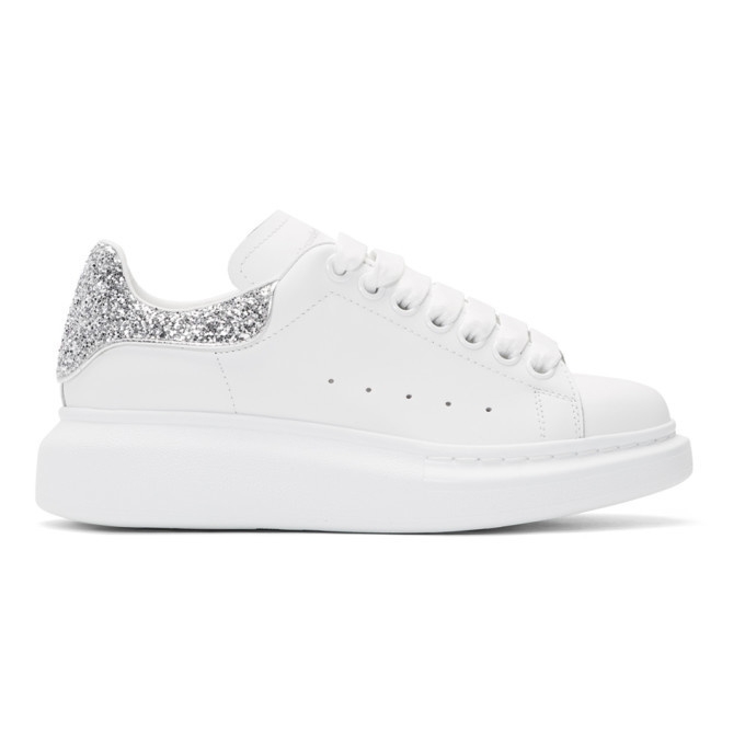 SSENSE Exclusive White and Silver Oversized Sneakers McQueen