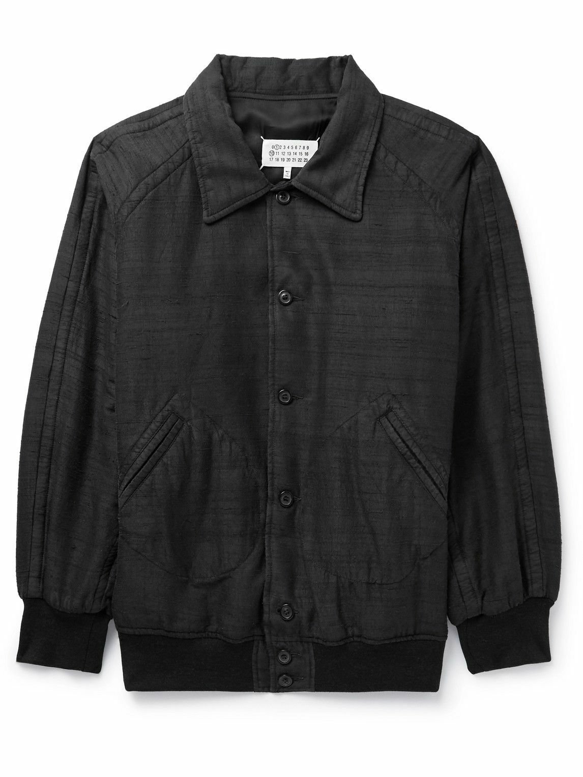 Maison Margiela - Silk-Dupion Padded Bomber Jacket - Black Maison