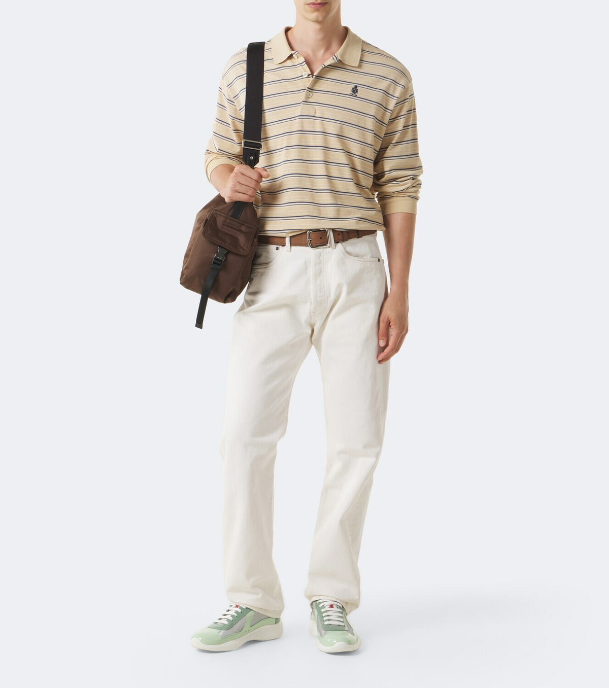 Prada Prada America's Cup leather-trimmed sneakers