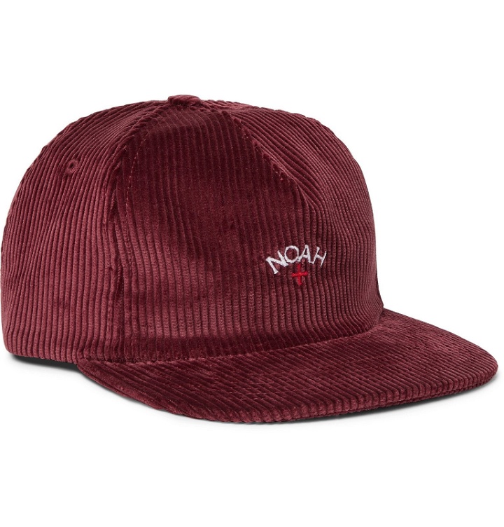 Photo: Noah - Logo-Embroidered Cotton-Corduroy Baseball Cap - Burgundy