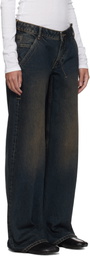 Fax Copy Express Black Basic 2 Loose Dirty Wash Jeans