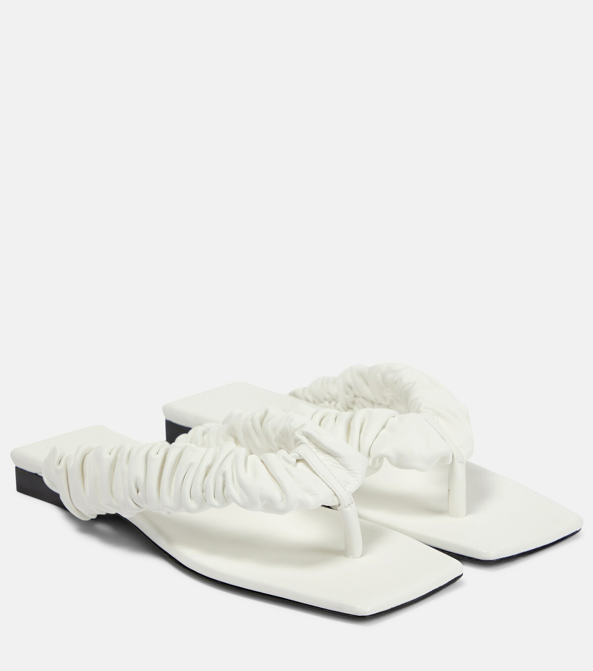 Khaite - Ash leather thong sandals
