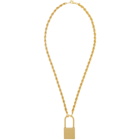 Heron Preston Gold Padlock Necklace