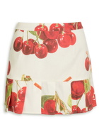 House OF Sunny The Cherry Pleat Cotton-blend Mini Skirt White