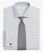 Brooks Brothers Men's Stretch Regent Regular-Fit Dress Shirt, Non-Iron Twill English Collar French Cuff Micro-Check | Navy