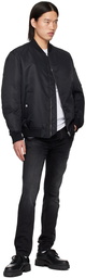 Hugo Black Recycled Nylon Bomber Jacket