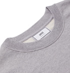 AMI - Logo-Appliquéd Loopback Cotton-Jersey Sweatshirt - Gray