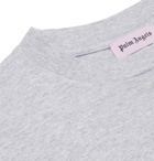 Palm Angels - Embellished Logo-Print Mélange Cotton-Jersey T-Shirt - Men - Gray