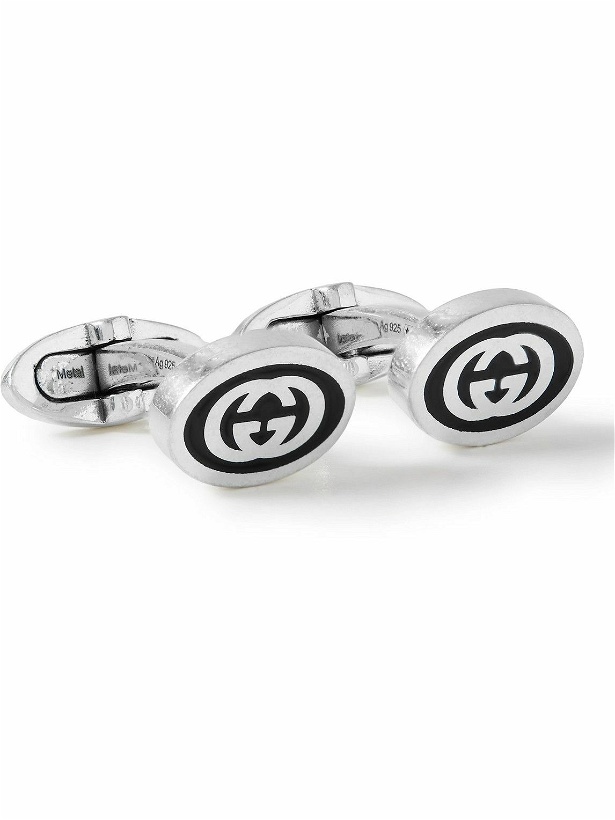 Photo: GUCCI - Sterling Silver and Enamel Cufflinks